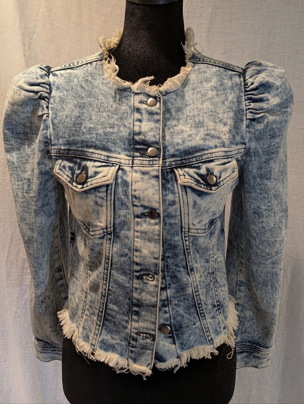 Retrofête Dean Acid Washed Denim Jacket Size S - Picture 1 of 10